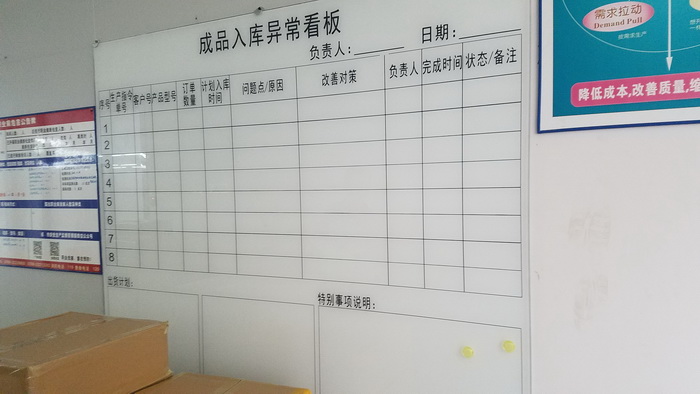 磁性表格玻璃白板